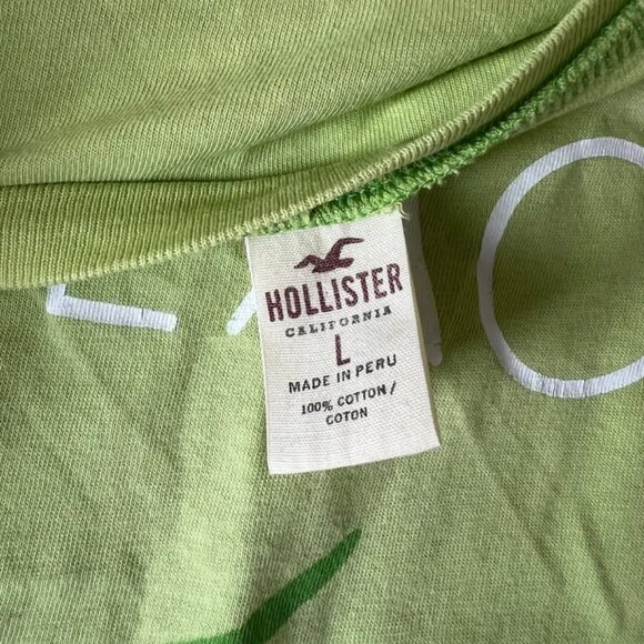 RARE VINTAGE Y2K 2000's Green Laguna Beach 100% Cotton Hollister Tshirt - Picture 3 of 3